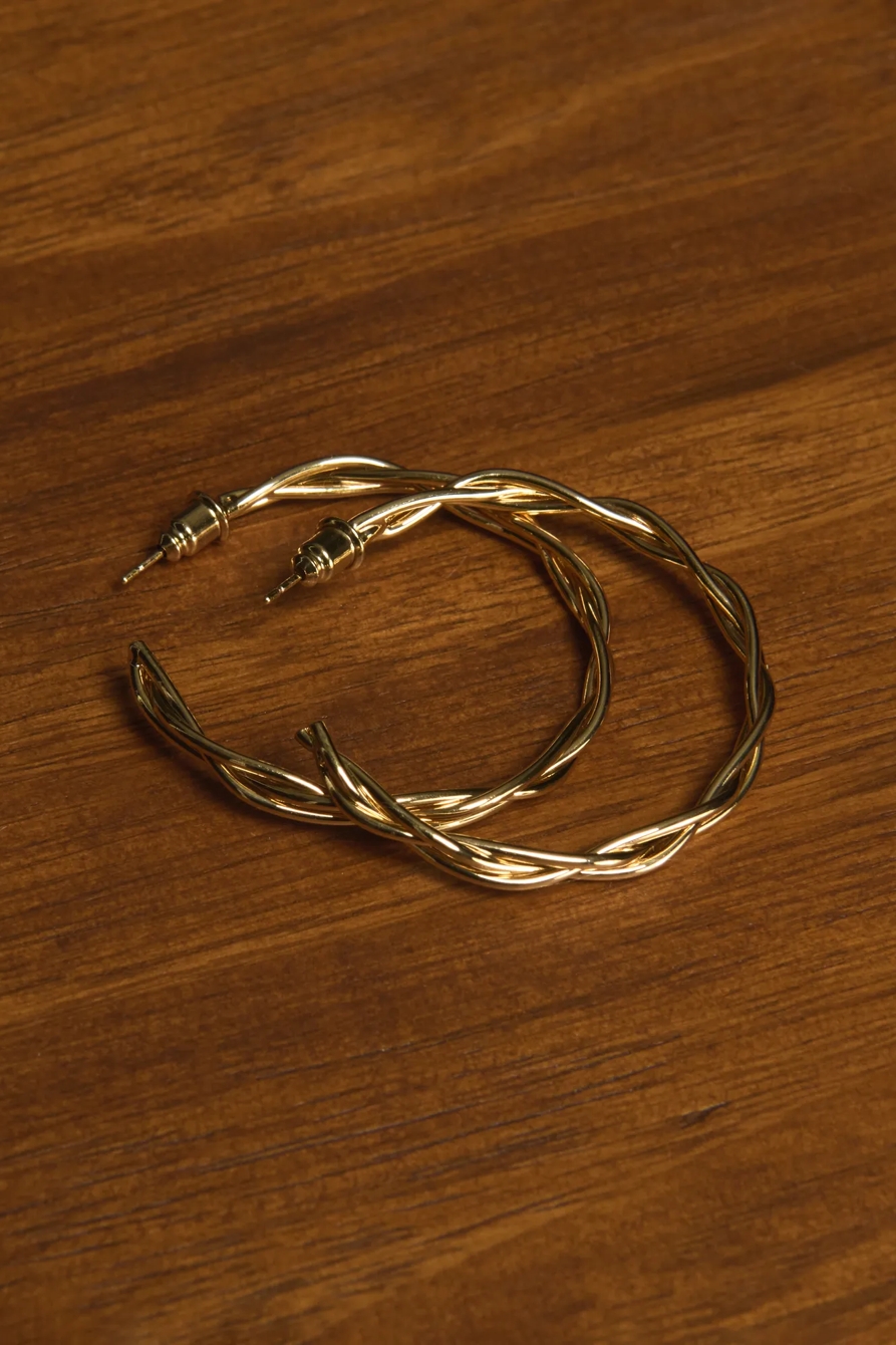 BIG TWIST HOOPS — GOLD — image 2
