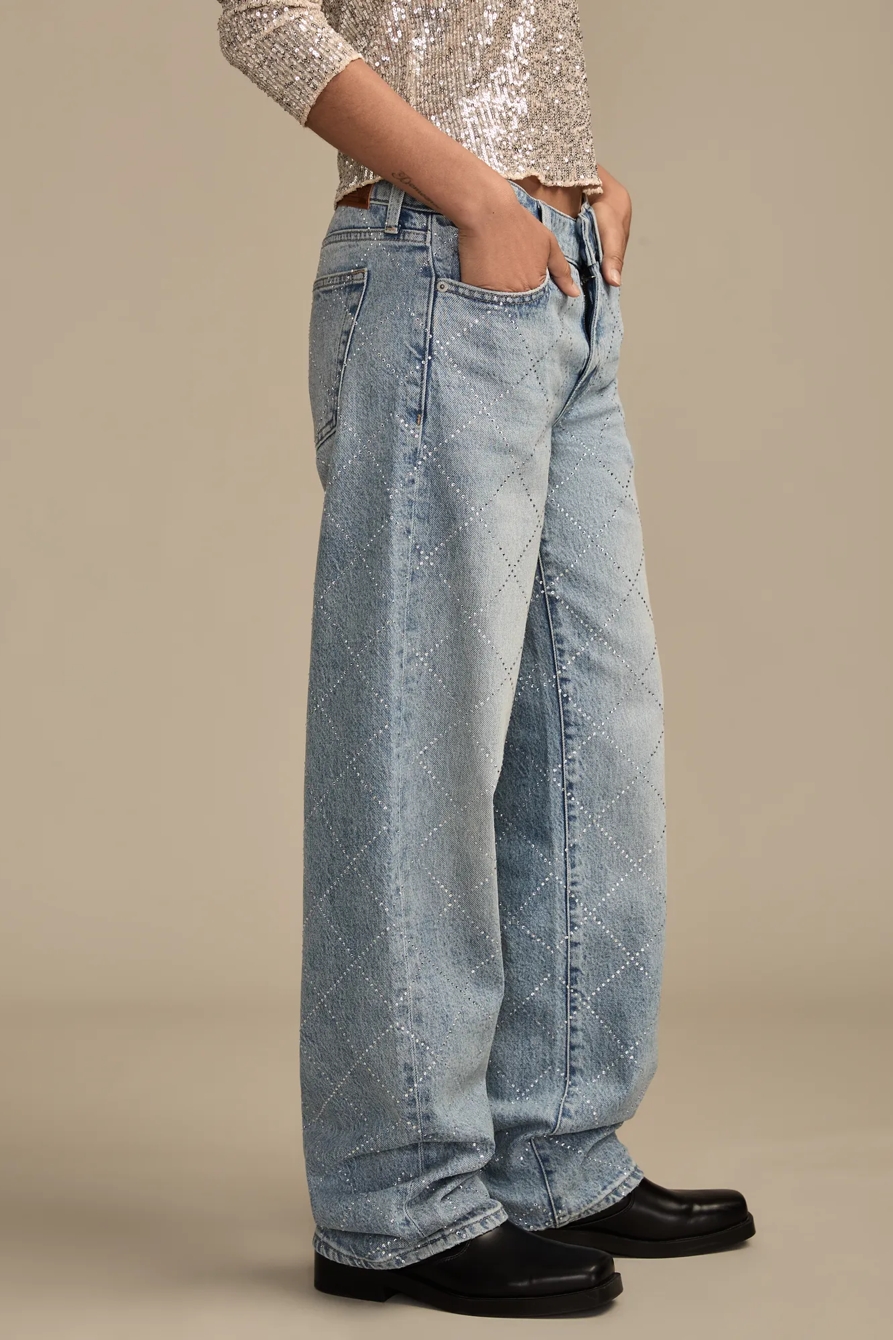 Lucky Legend Rhinestone Baggy — SNOW CONE WASH — image 6