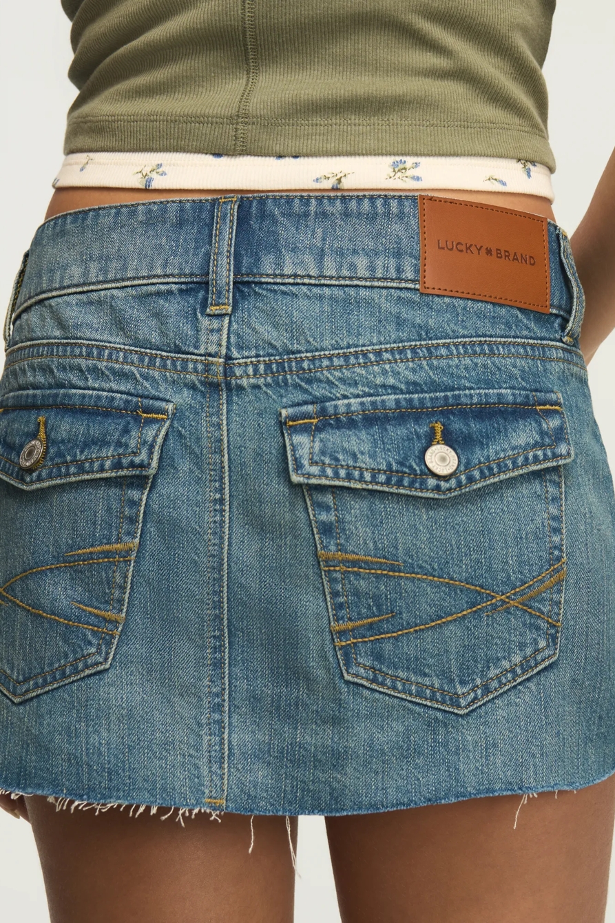 DENIM MICRO MINI SKIRT — HOT TO GO WASH — image 4