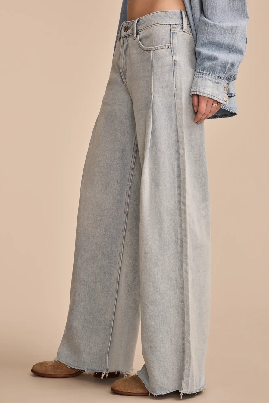 PLEATED LIQUID DENIM LUXE PALAZZO — THE CHILLS — image 3