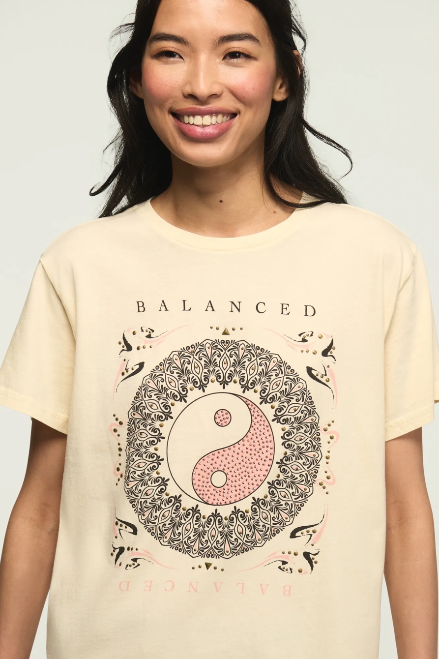 EMBELLISHED BALANCED BOYFRIEND TEE — WHITECAP GRAY — image 2