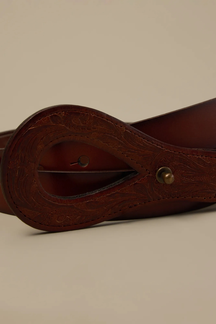 WESTERN PULL BACK  BELT — BROWN — image 3