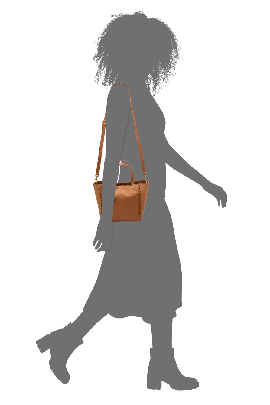 ENNA VEGAN LEATHER TOTE — HONEY TAN — image 4