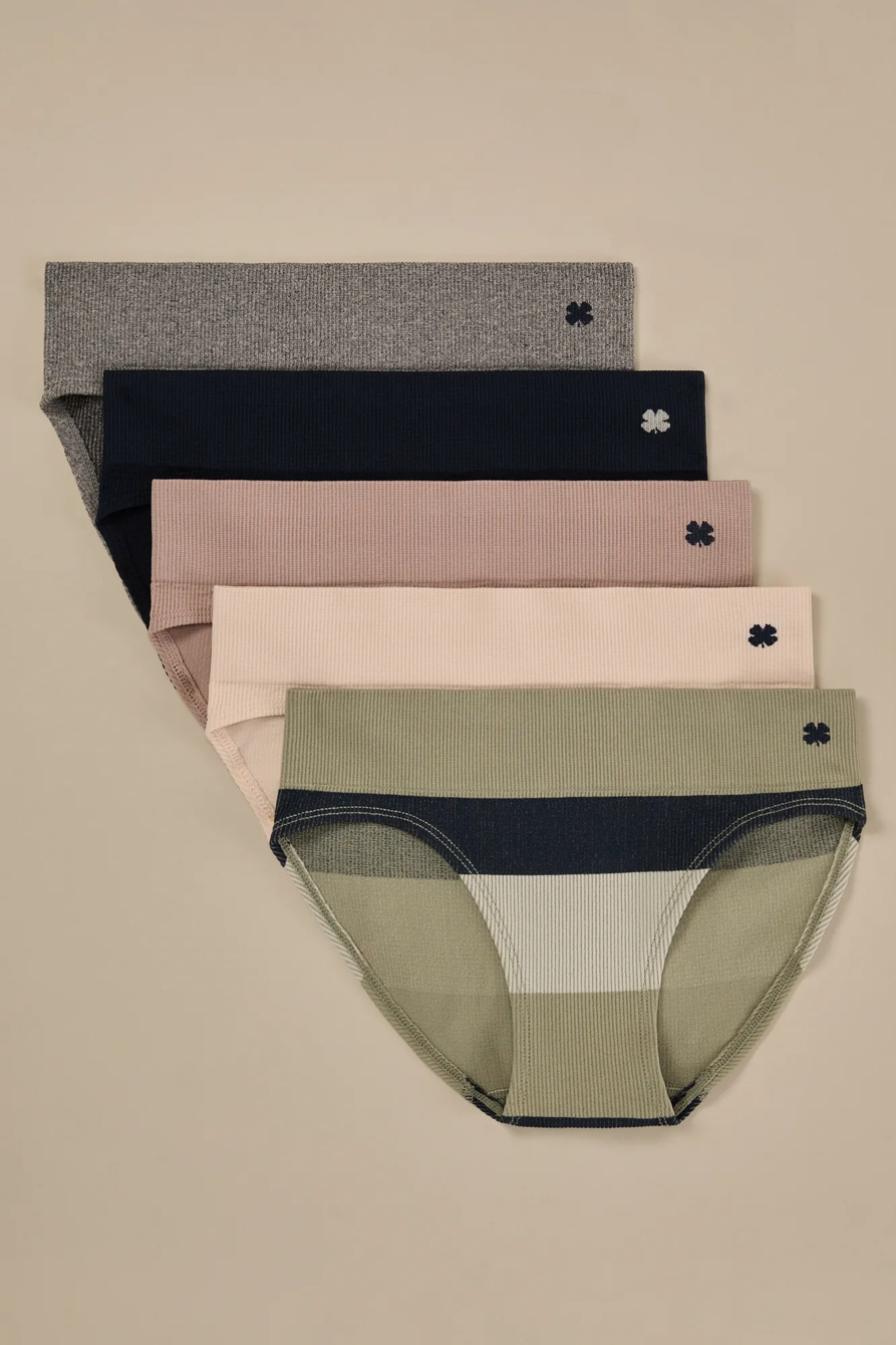 5PK SEAMLESS BIKINIS — LIMELIGHT — image 1