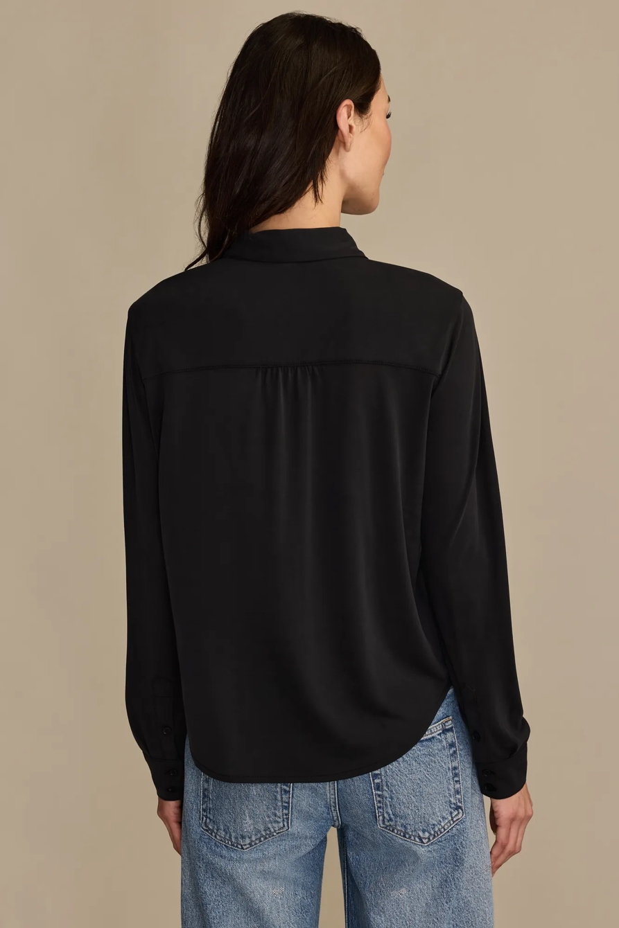 SANDWASH LONG SLEEVE BUTTON FRONT — JET BLACK — image 3