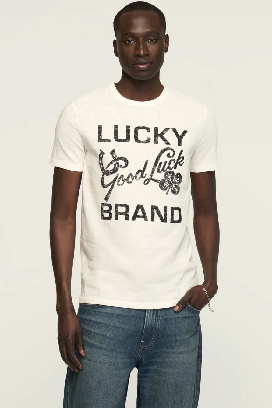 LUCKY GOOD LUCK TEE — BRIGHT WHITE — image 1