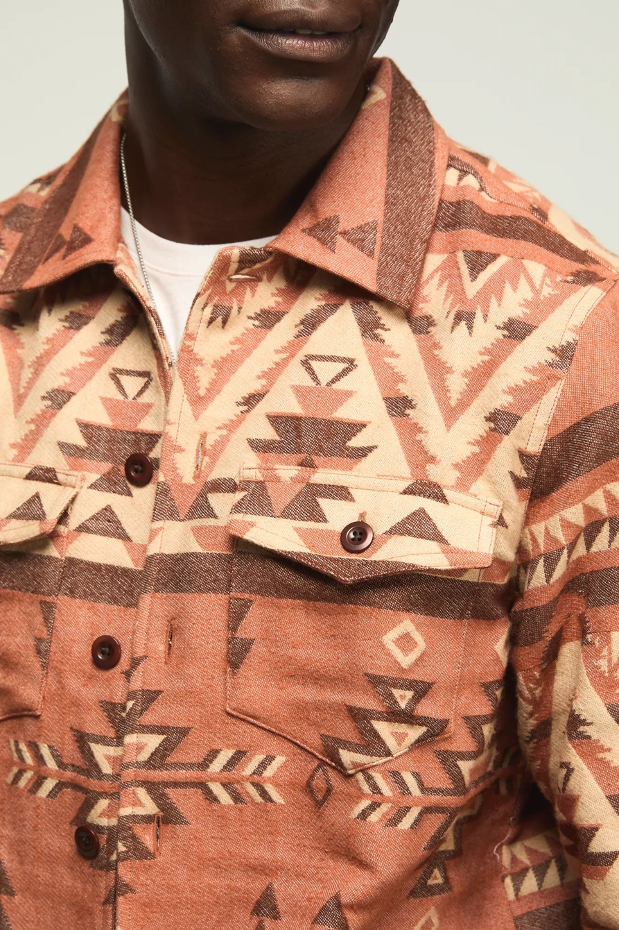 JACQUARD SHIRT JACKET — RED MULTI — image 2