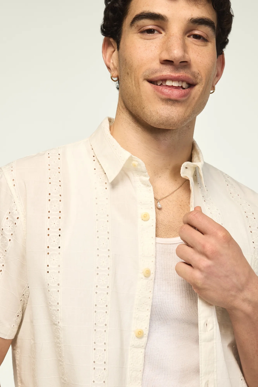 NOVELTY EYELET SAN GABRIEL SHIRT — TOFU — image 2