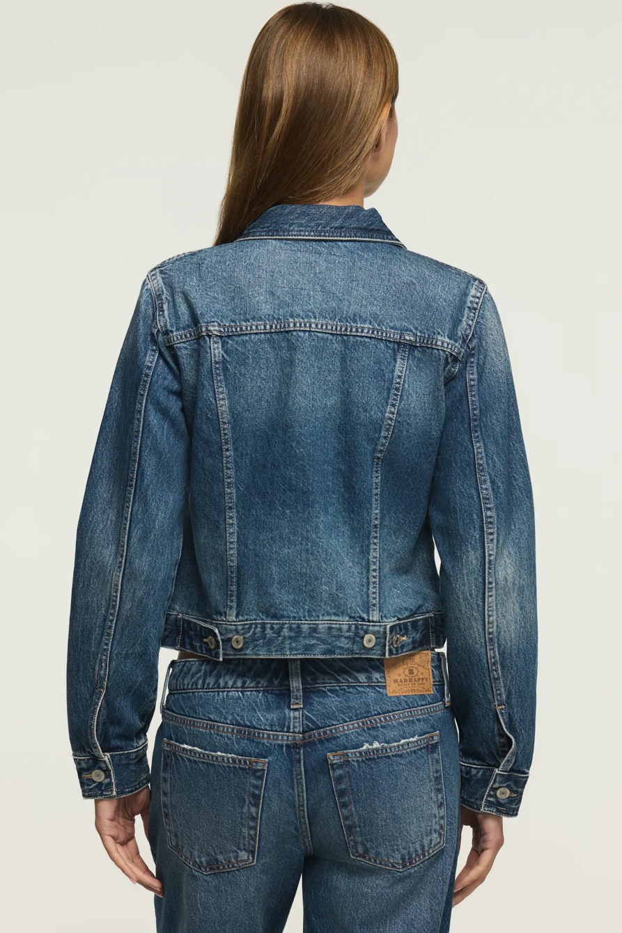 DENIM SHRUNKEN TRUCKER JACKET — UNIQUE WASH — image 3