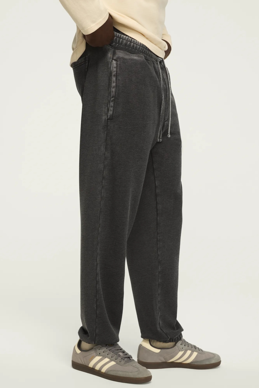 VENICE BURNOUT FRENCH TERRY  SWEATPANT — JET BLACK — image 5