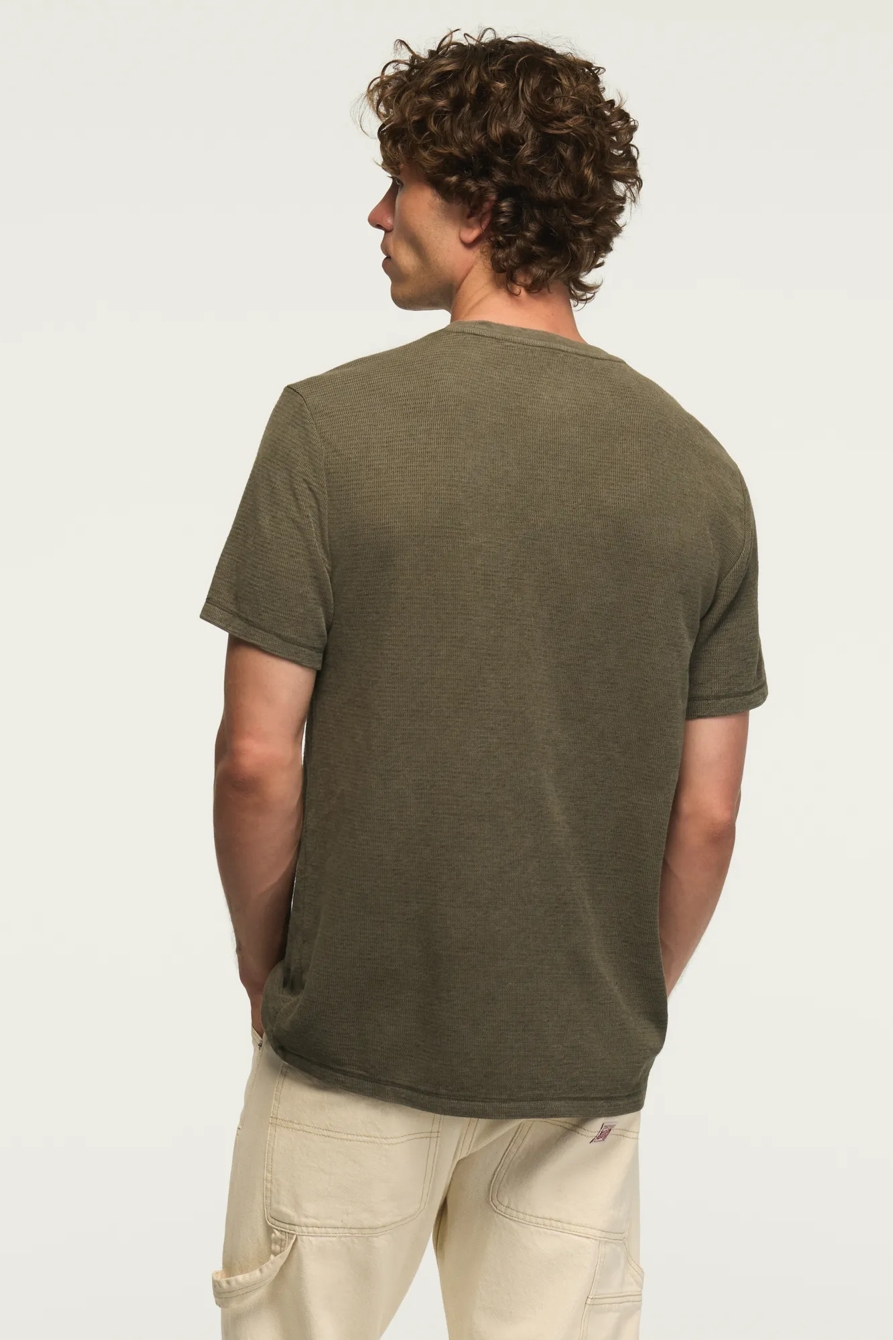 TEXTURED POCKET CREW NECK TEE — BLACK INK — image 3