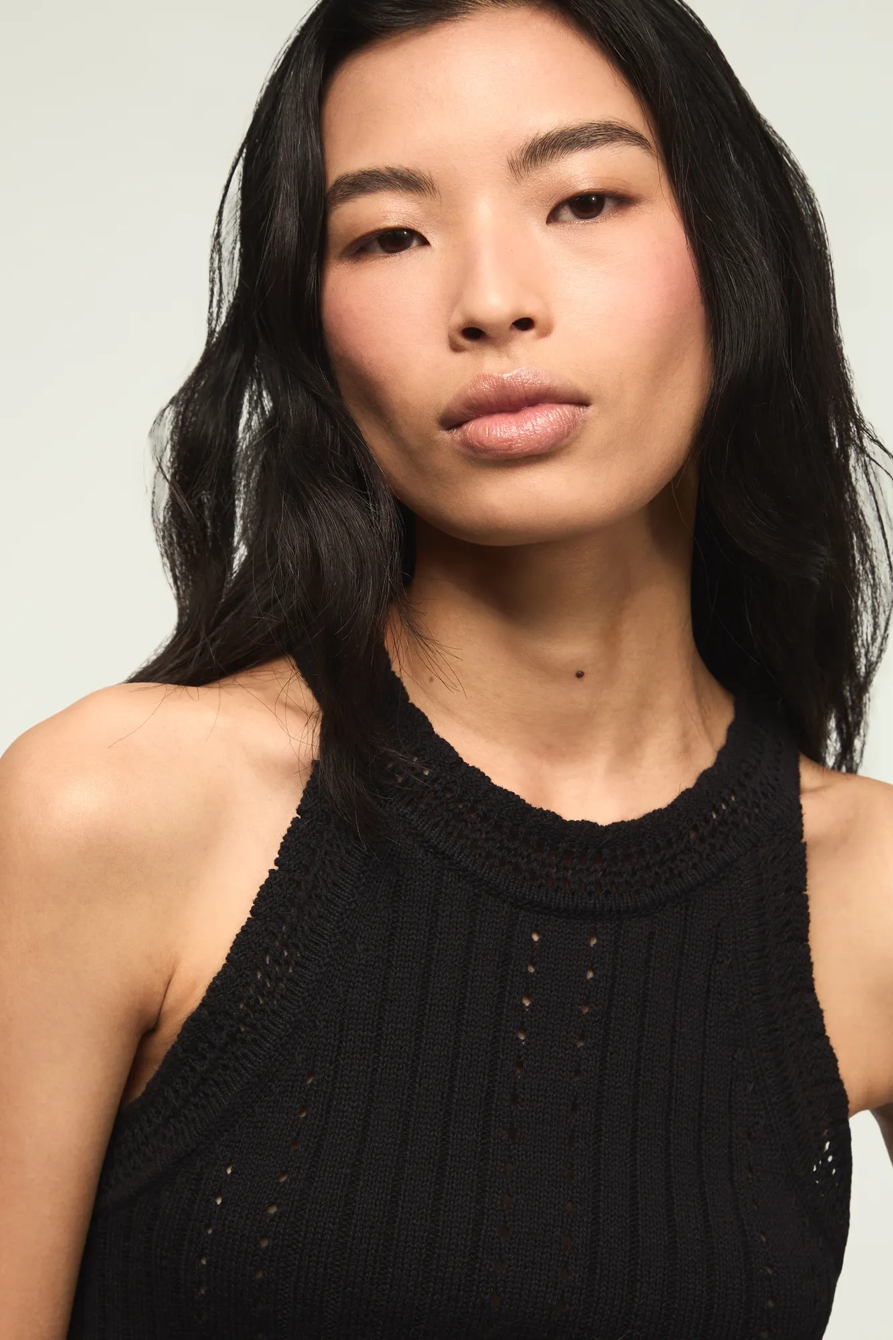SCOOP NECK SWEATER TANK — DARK BLACK — image 2
