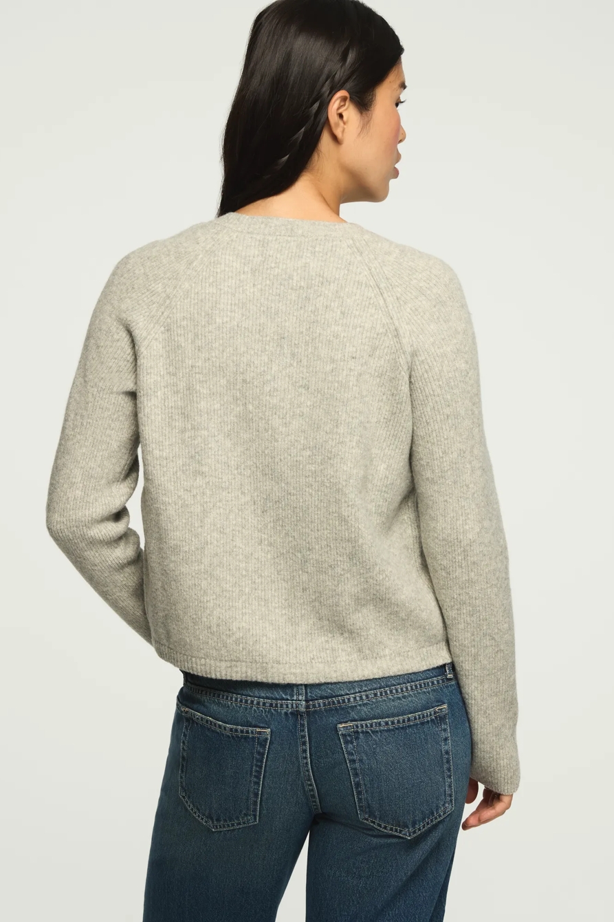 CLOUD SOFT CARDIGAN — LIGHT HEATHER GRAY — image 3