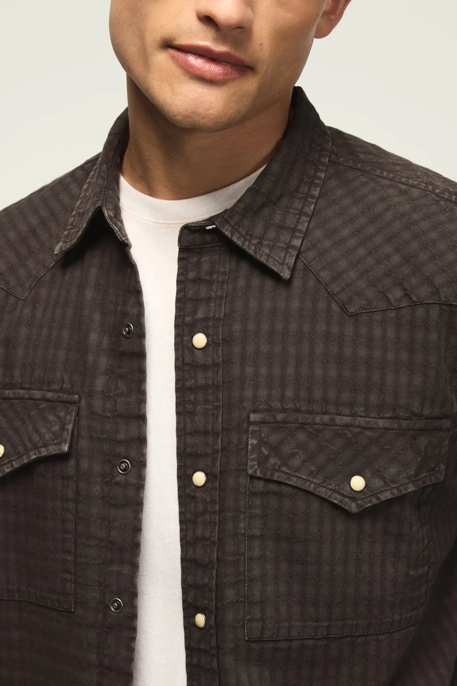 LONG SLEEVE RELAXED WESTERN SHIRT — PHANTOM — image 2