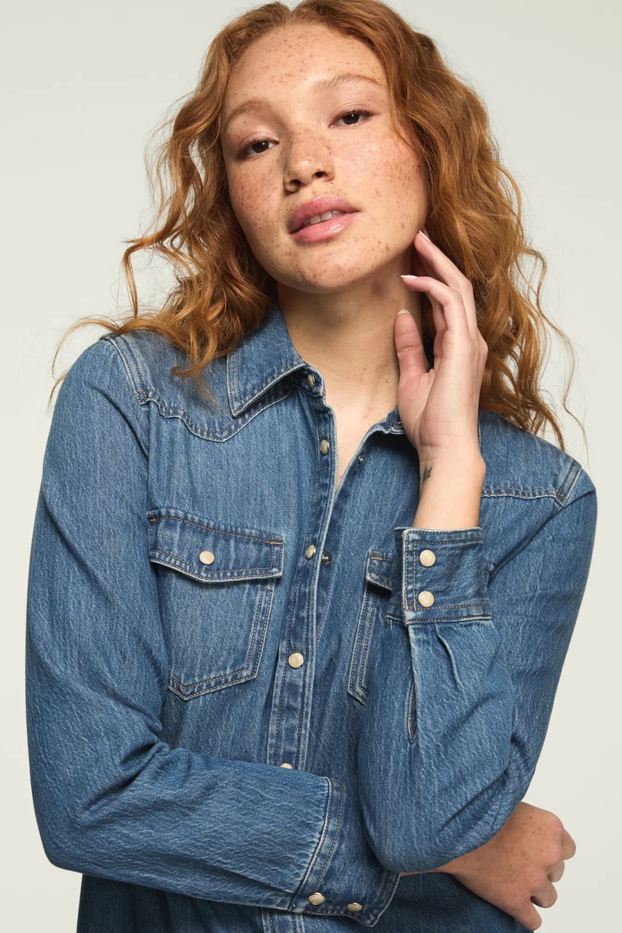 DENIM SHIRT DRESS — TAKE OUT WASH — image 5