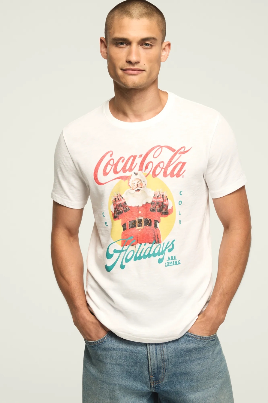 COKE SANTA HOLIDAYS TEE — BRIGHT WHITE — image 1