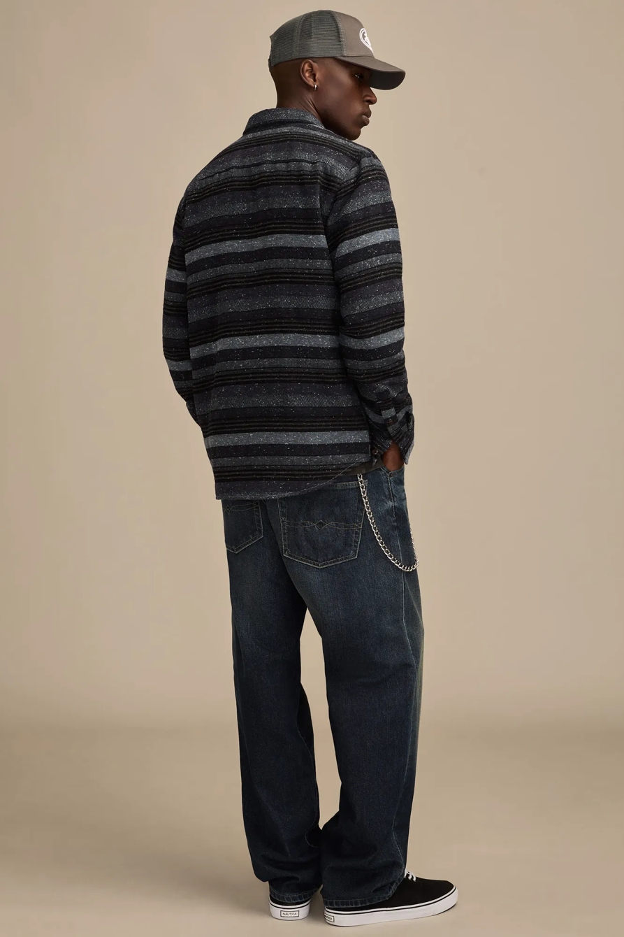 SNOW HEATHER FLANNEL SHIRT — BLUE MULTI — image 5
