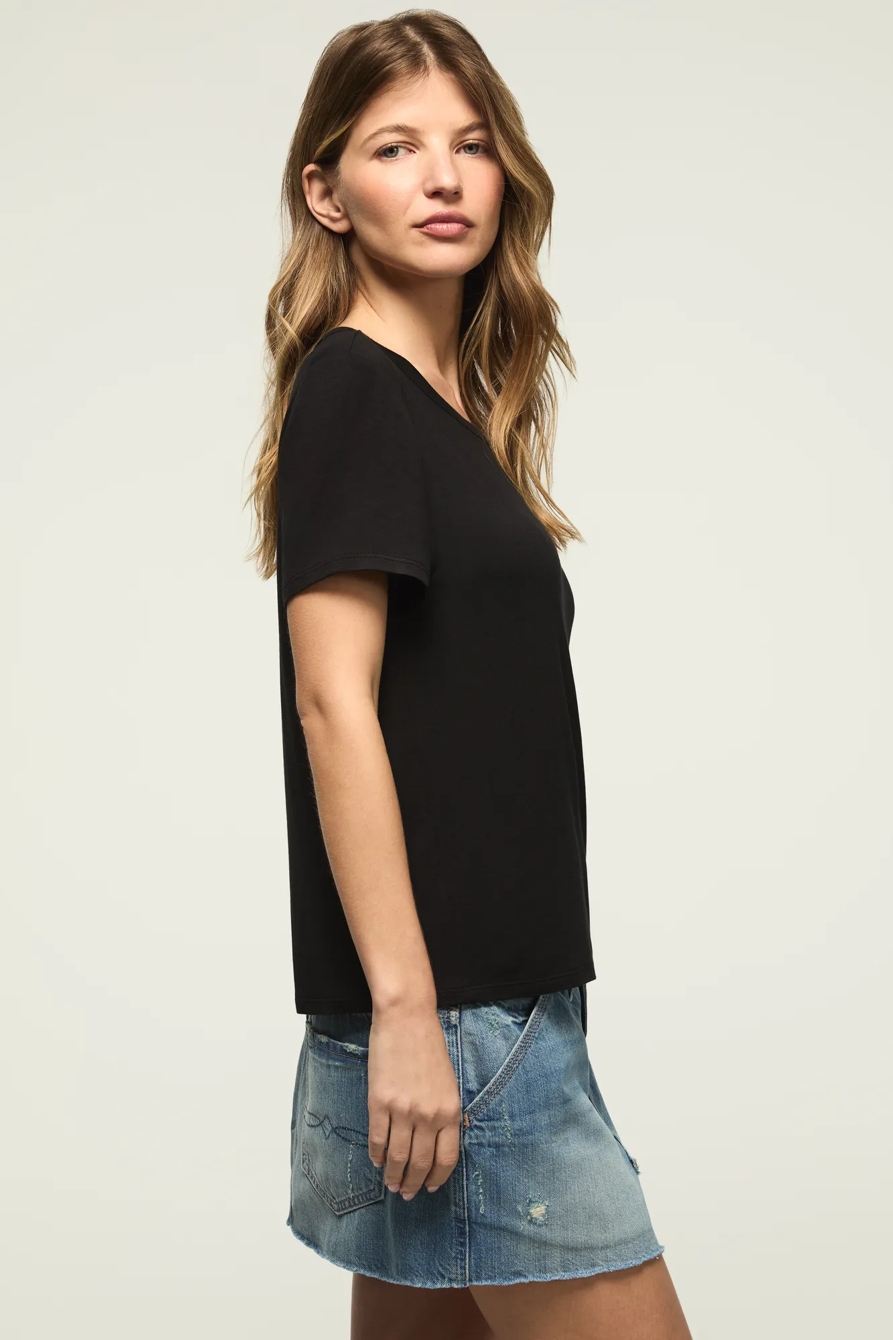 RELAXED CREW NECK TEE — JET BLACK — image 4