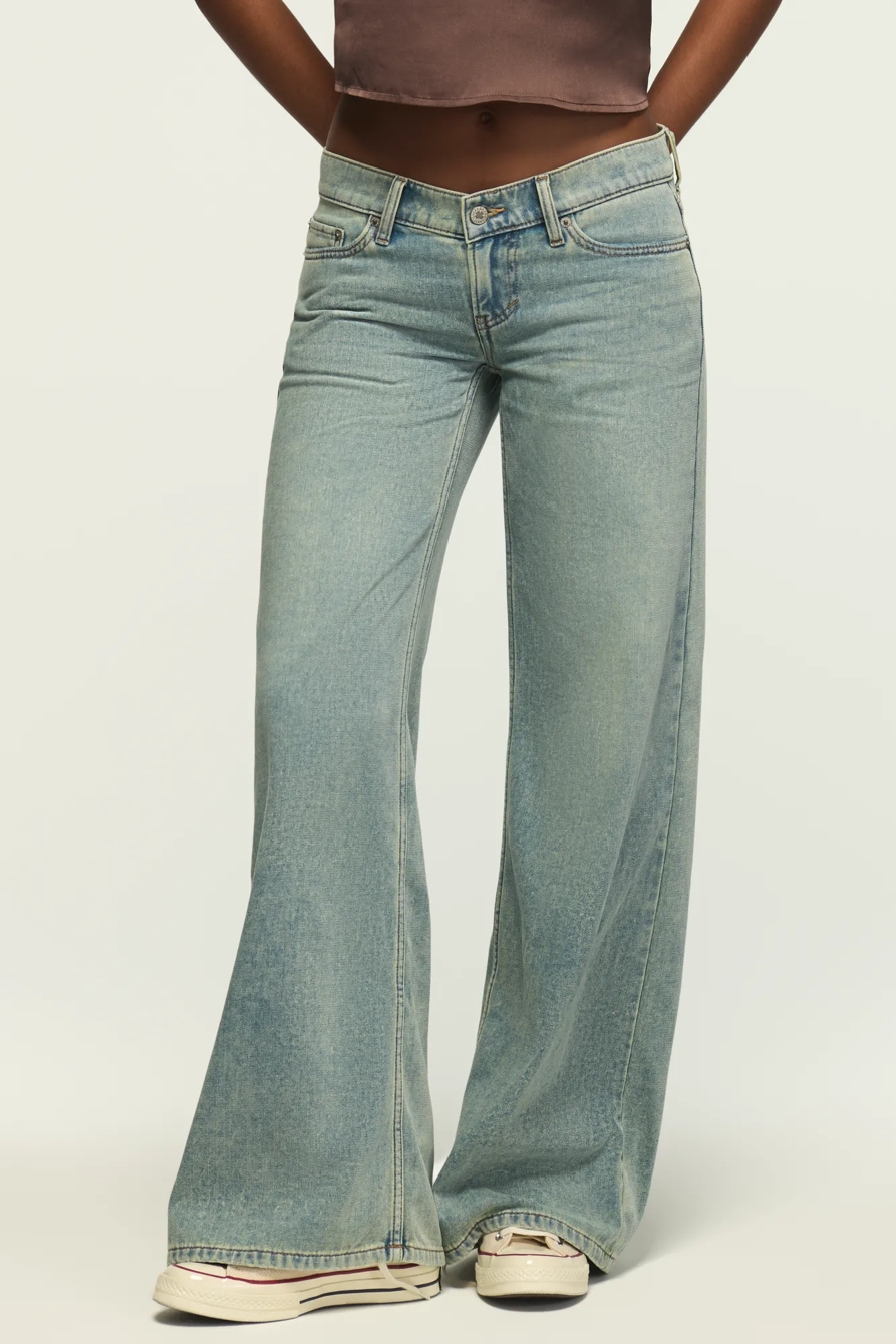 DENIM LUXE SUPER LOW RISE ULTRA WIDE LEG — MATROPOLITAN WASH — image 1