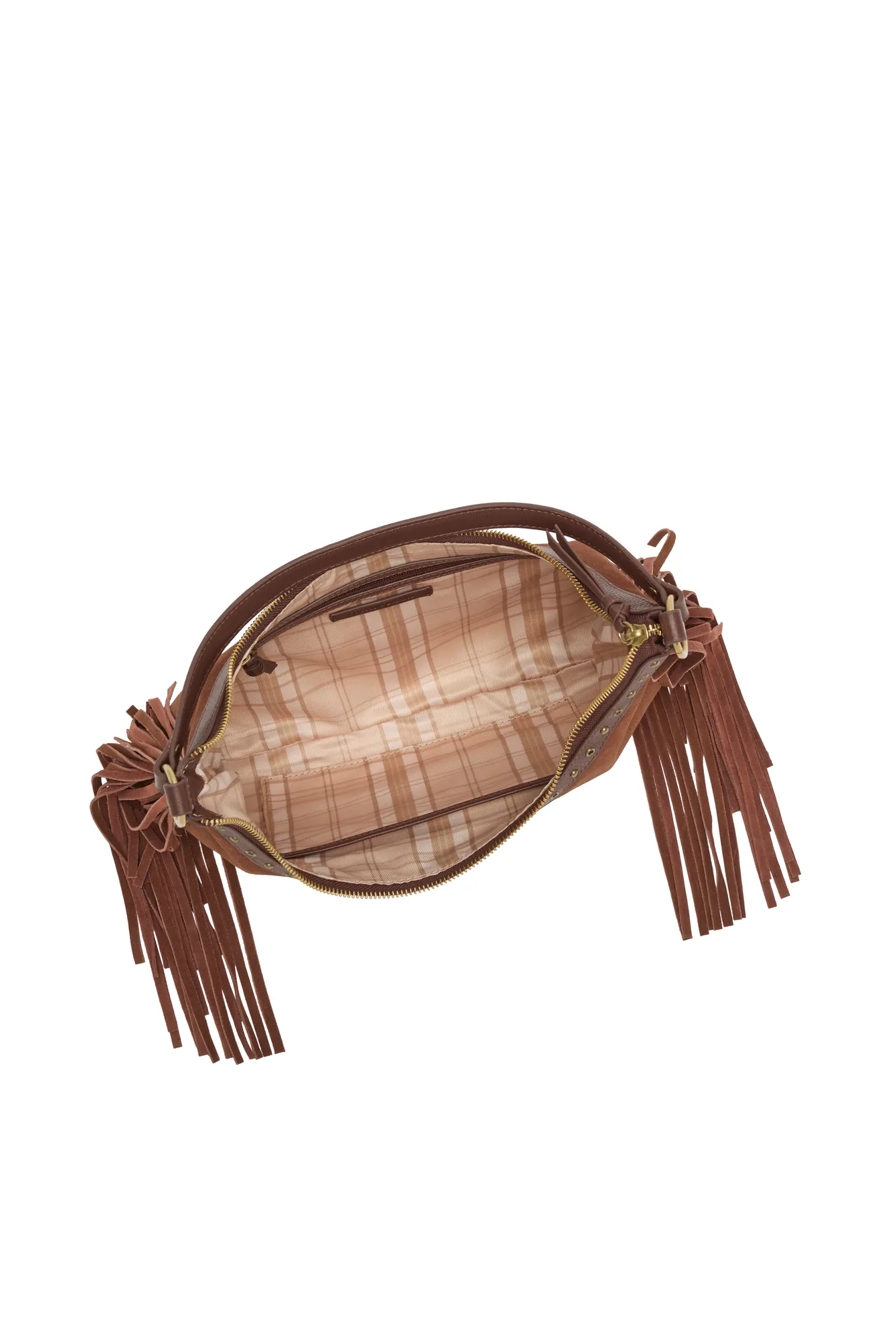 LUX FRINGE SHOULDER BAG — DARK CAPPUCINO — image 3