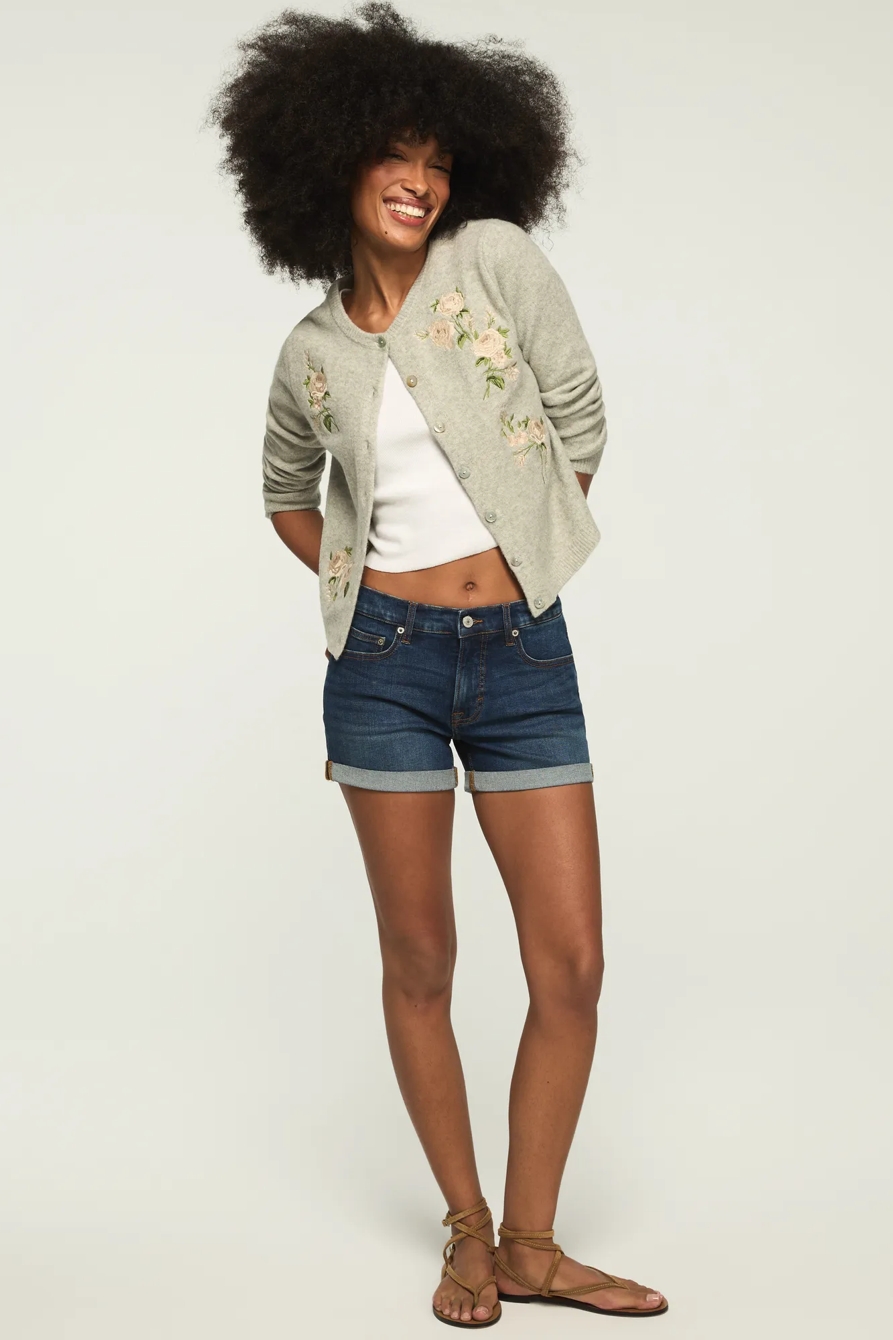 MID RISE AVA SHORT — NIGHT CAFE ROLLED WASH — image 1