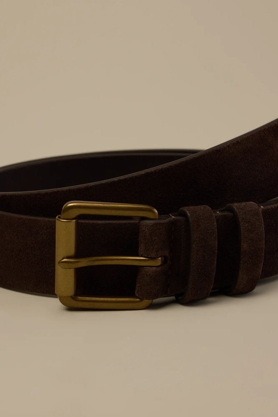 Double Keeper Suede Belt — BROWN — image 3