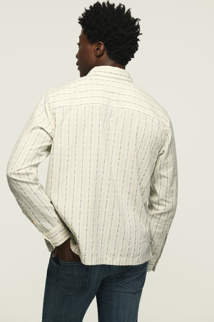 INDIGO NOVELTY LONG SLEEVE WESTERN SHIRT — BLUE STRIPE — image 3