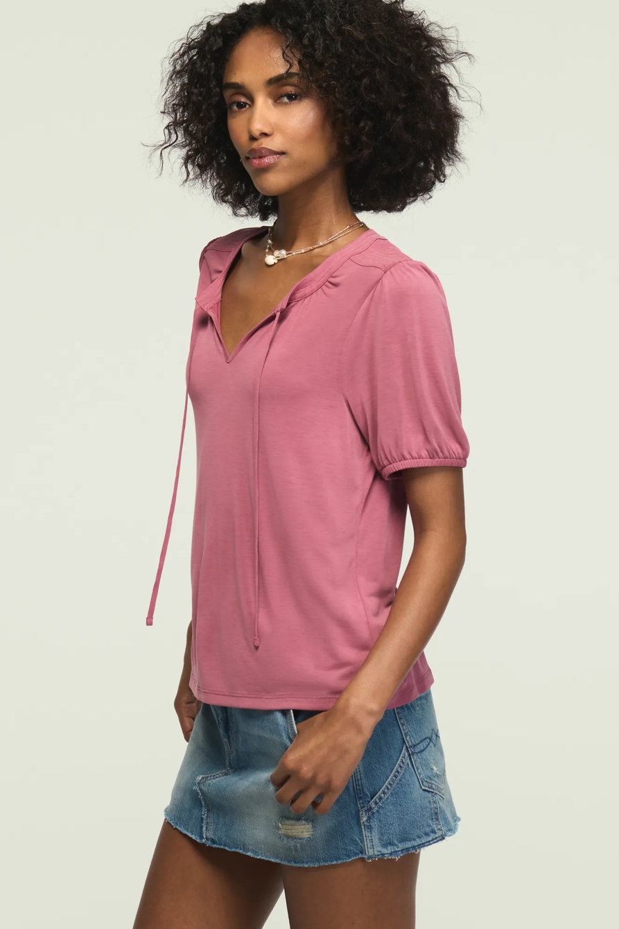 SANDWASH TIE FRONT TOP — MAUVEWOOD — image 4