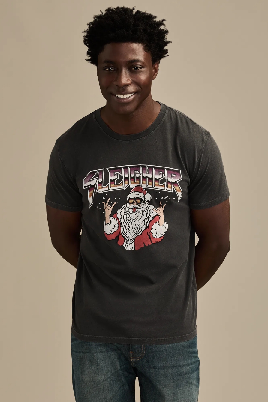 SLEIGHER SANTA TEE — JET BLACK — image 1