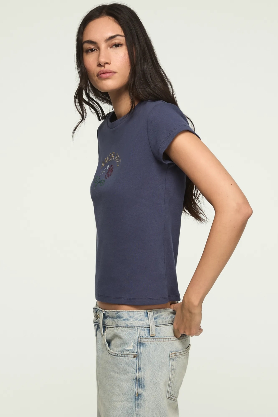 AMOR MIO BABY TEE — ABYSS BLUE — image 4
