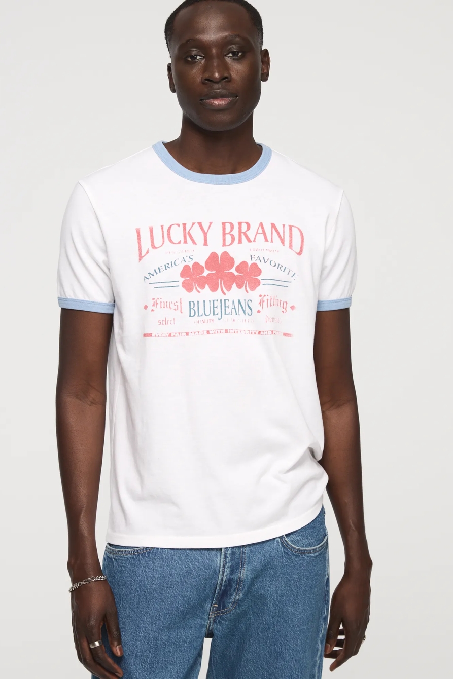 GRAPHIC TITLE RINGER TEE — BRIGHT WHITE — image 1