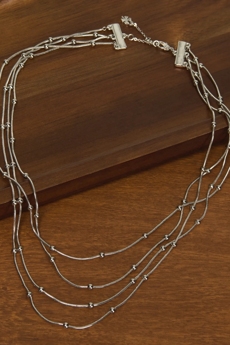 Layered Chain Necklace — SILVER — image 2