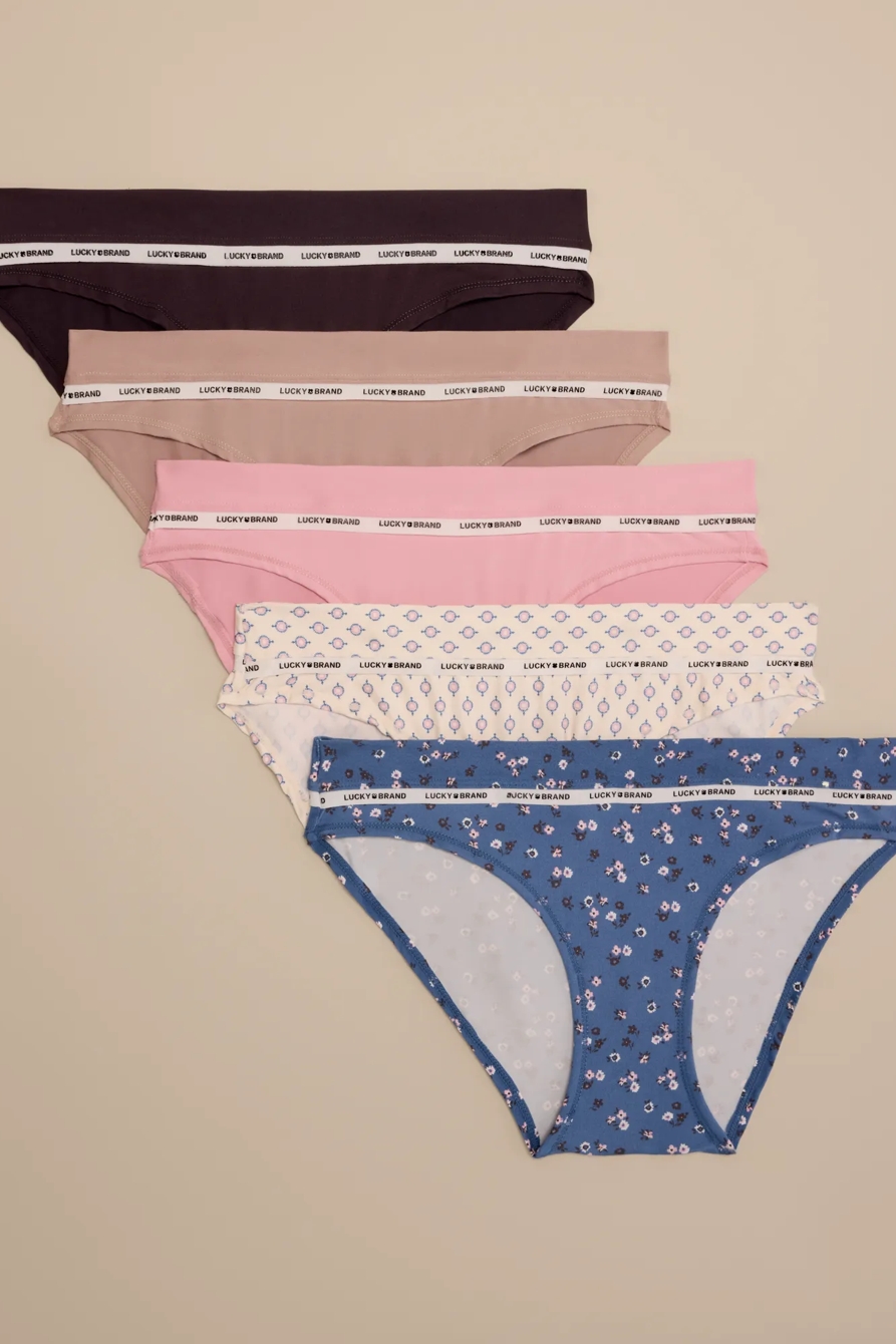 5PK BRUSH MICRO BIKINI LOGO TRIM — DARK BLUE — image 1