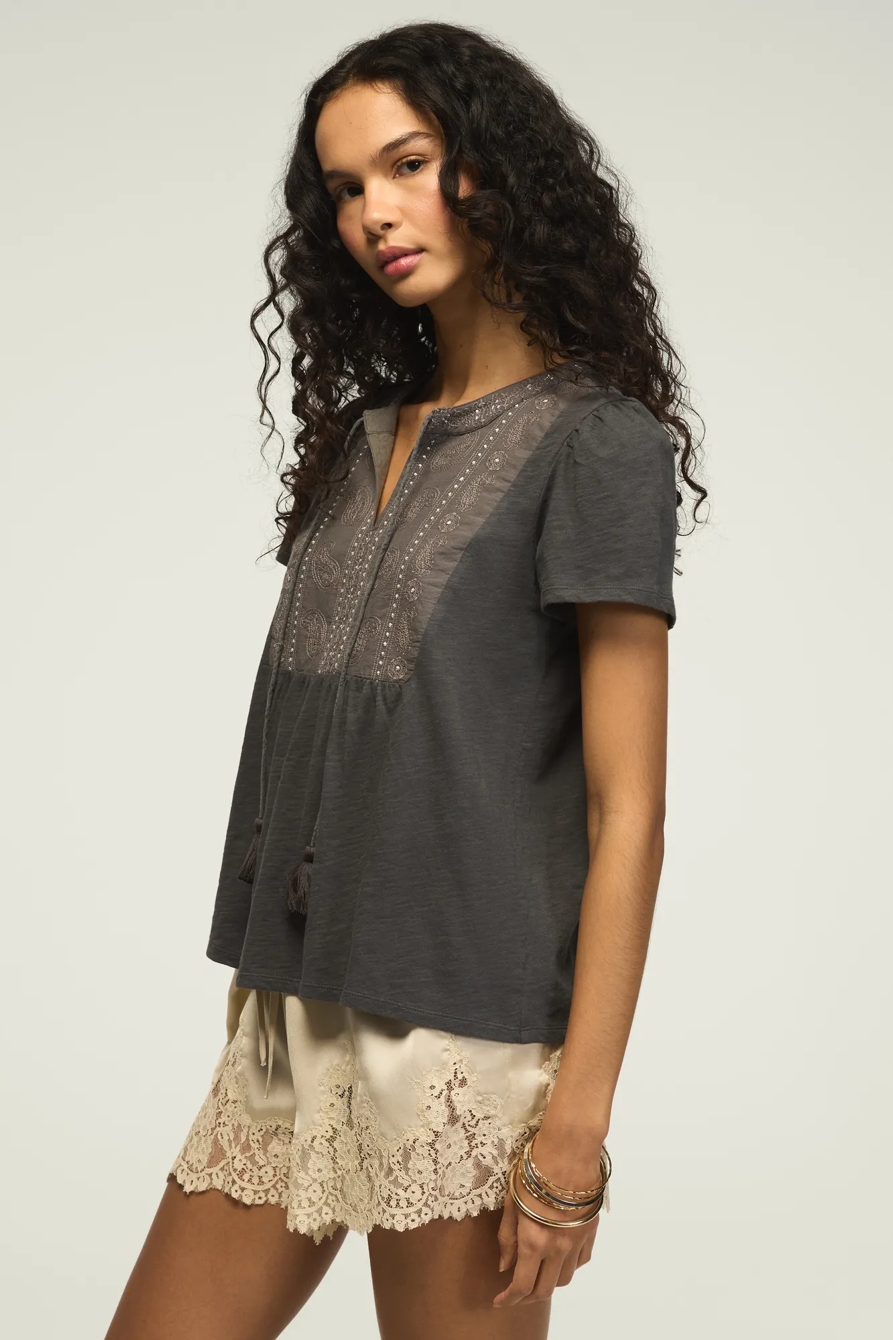 EMBROIDERED PEASANT TEE — CASTLEROCK — image 4