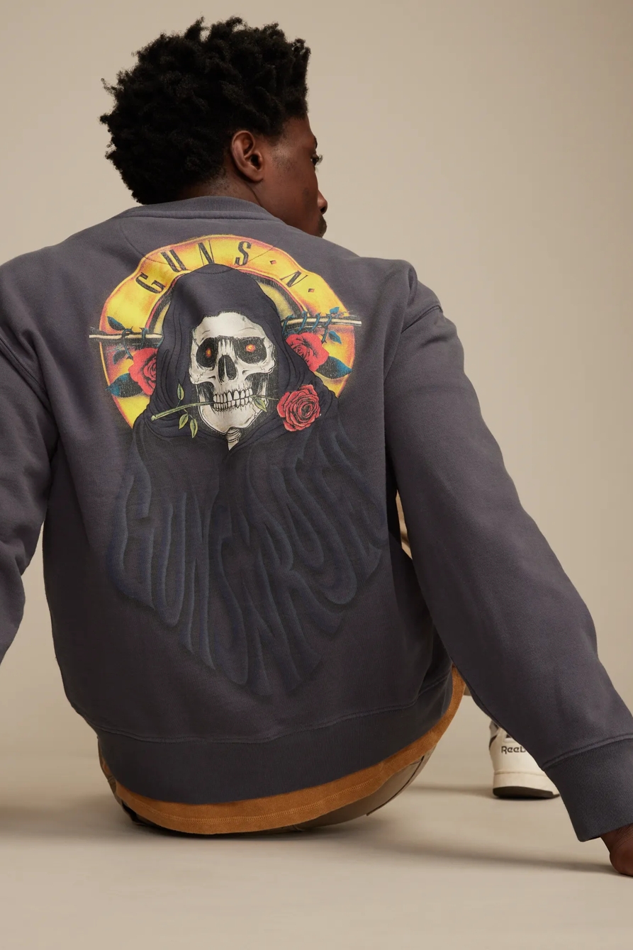 GUNS N ROSES CREW SWEATSHIRT — Ombre Blue — image 3