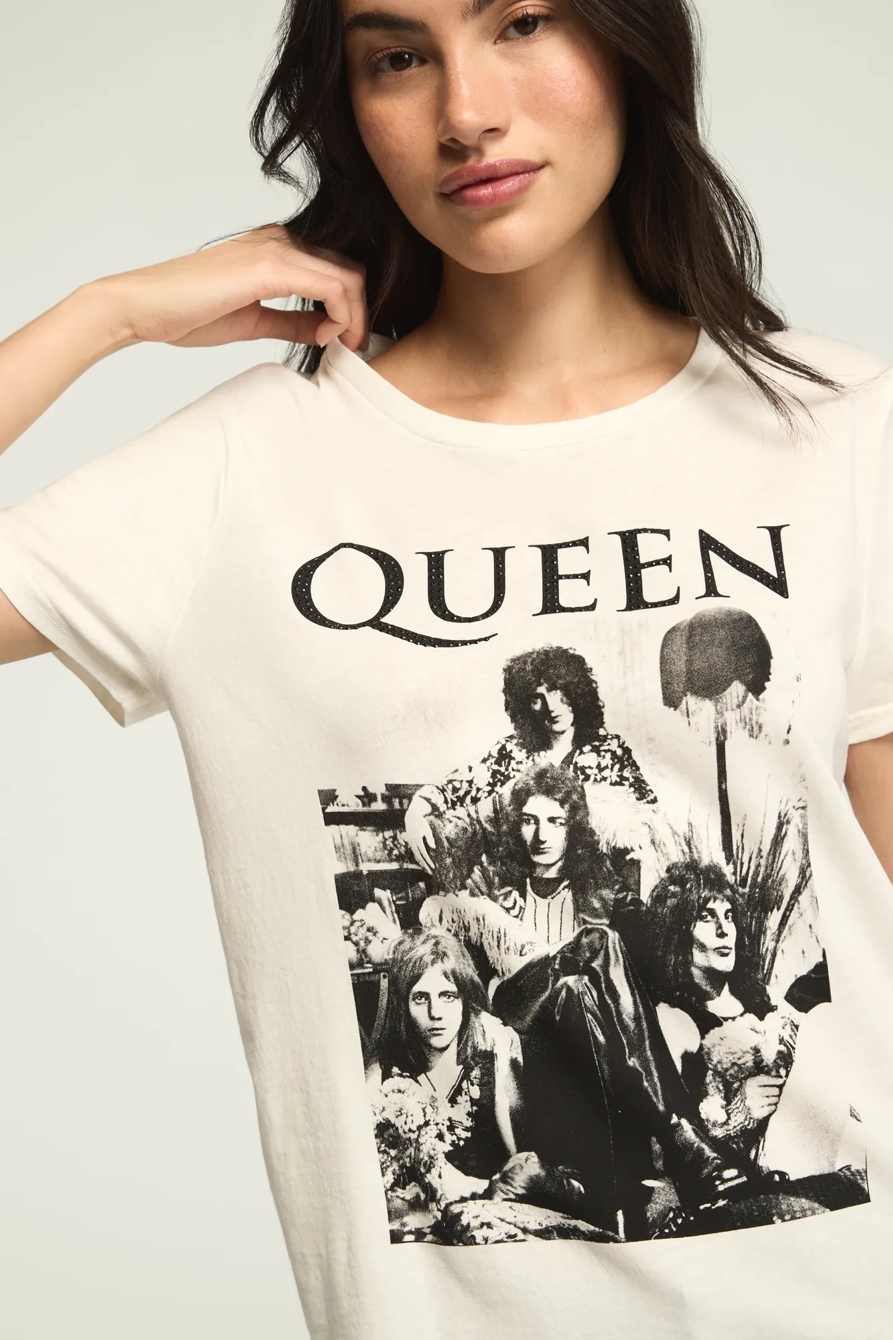QUEEN STOOP EMBELLISHED CLASSIC CREW — BRIGHT WHITE — image 2