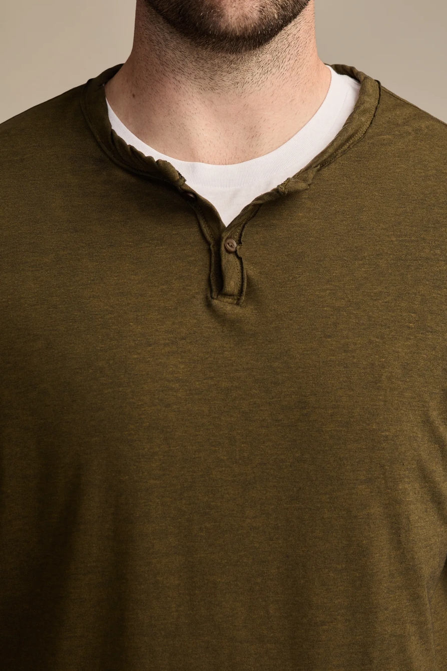 BIG & TALL VENICE BURNOUT LONG SLEEVE TEE — DARK OLIVE — image 2