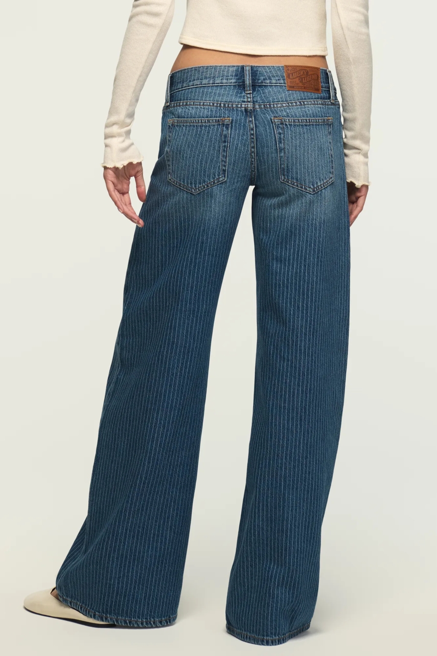 LUCKY LEGEND SUPER LOW RISE ULTRA WIDE LEG — INDIGO STRIPE WASH — image 3