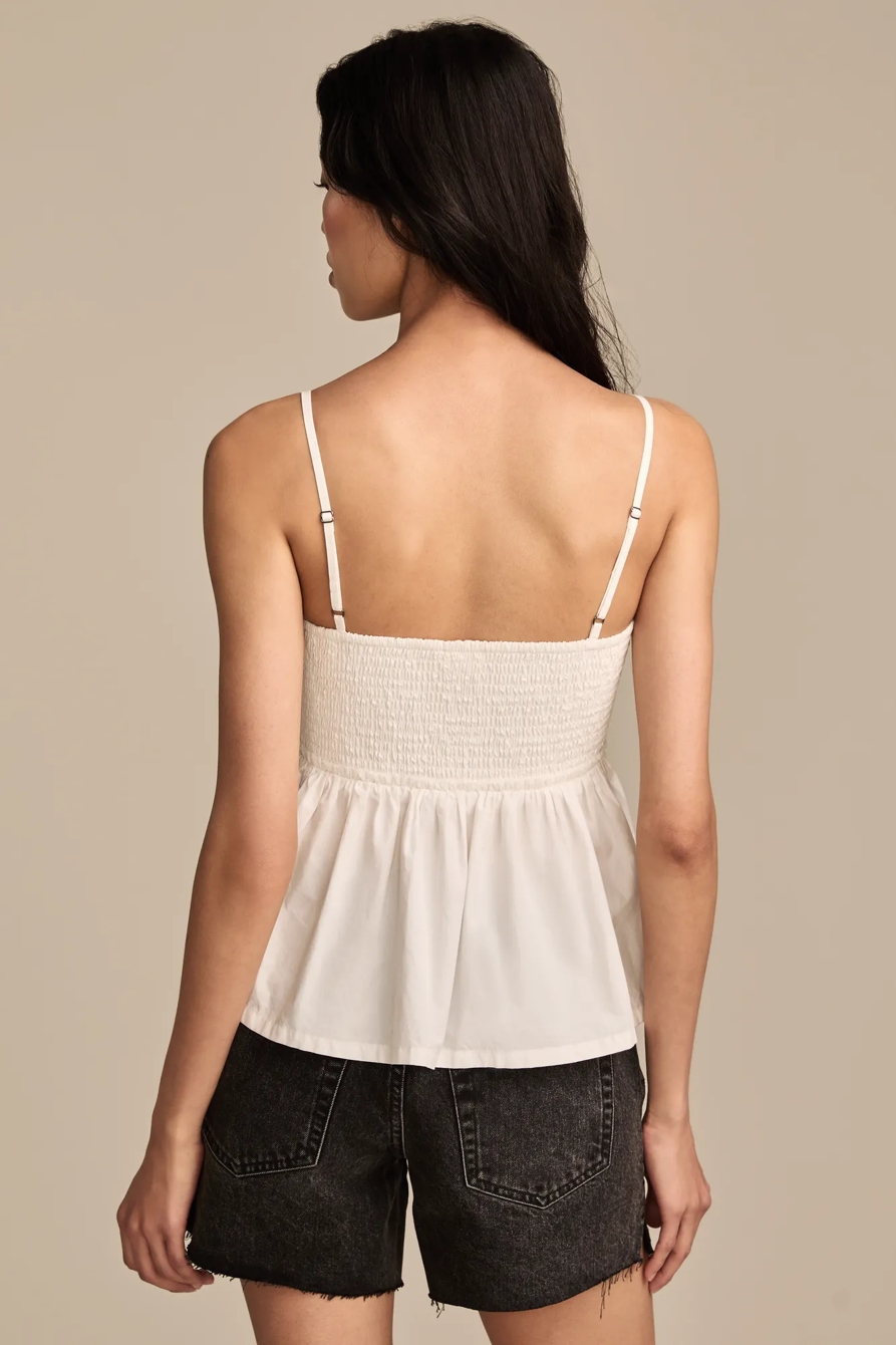 SOLID RUCHED CORSET CAMI — BRIGHT WHITE — image 5