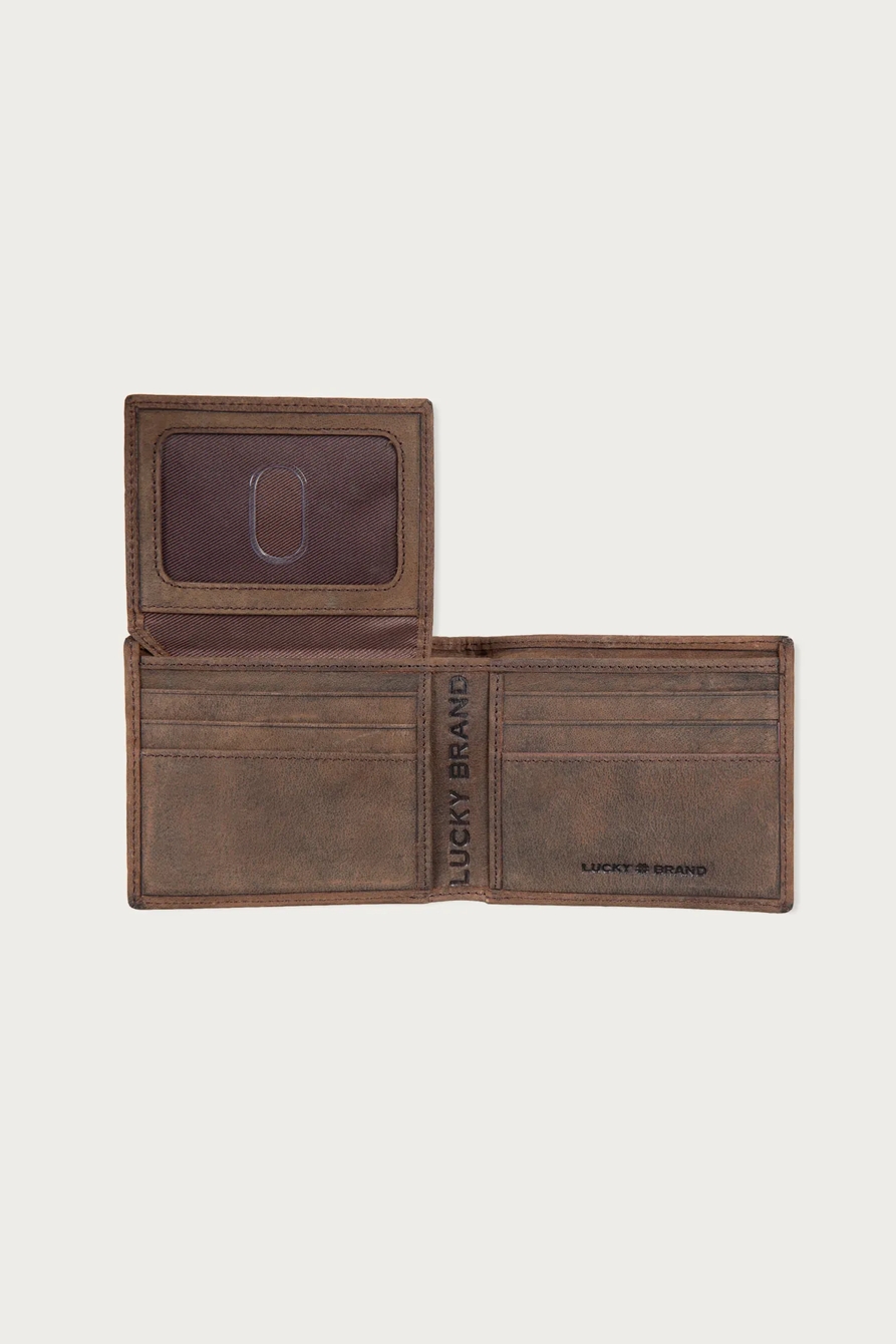 GROOVED LEATHER BIFOLD WALLET — DARK BROWN — image 4