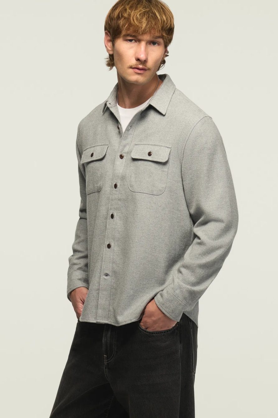 CLOUD SOFT FLANNEL HUMBOLDT SHIRT — HEATHER GREY — image 4