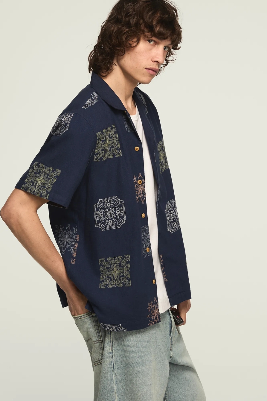 NOVELTY CAMP COLLAR SHIRT — BLUE MULTI — image 5