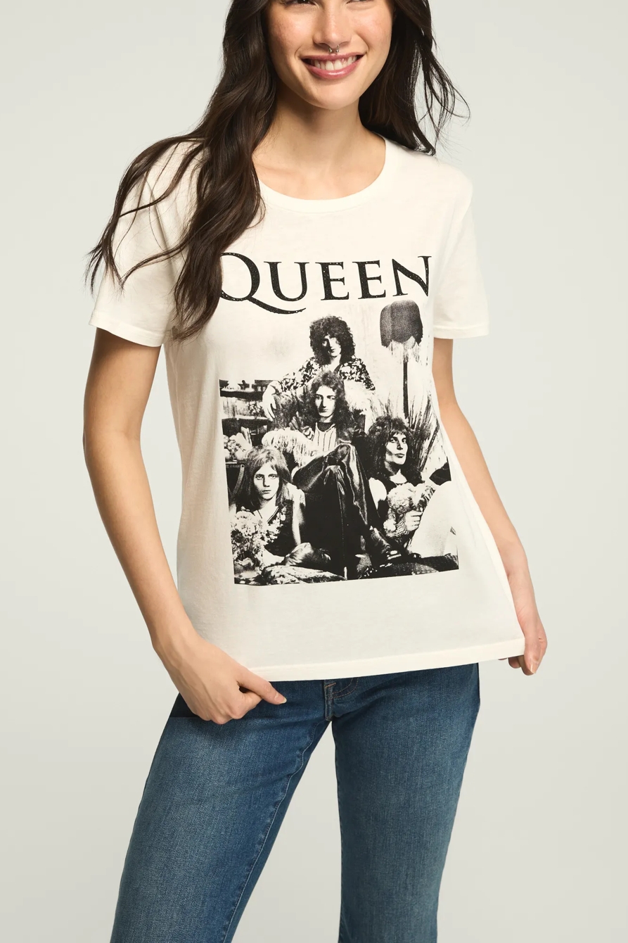 QUEEN STOOP EMBELLISHED CLASSIC CREW — BRIGHT WHITE — image 1