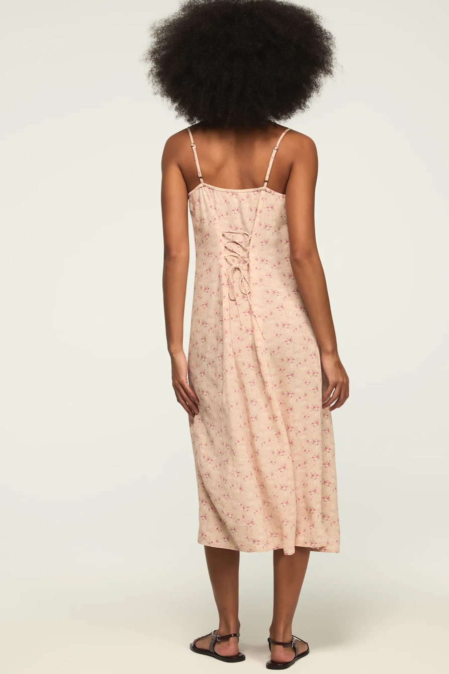 FESTIVAL PRINTED SIMONE SLIP DRESS — PEACH FLORAL — image 3