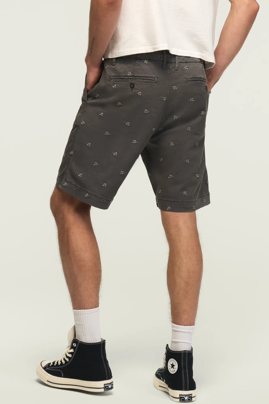 9" STRETCH TWILL FLAT FRONT SHORT — BLACK MULTI — image 3