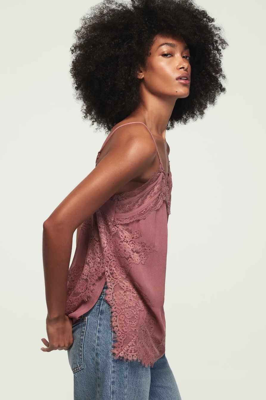LACE TRIM TUNIC TANK — NOSTALGIA ROSE — image 4