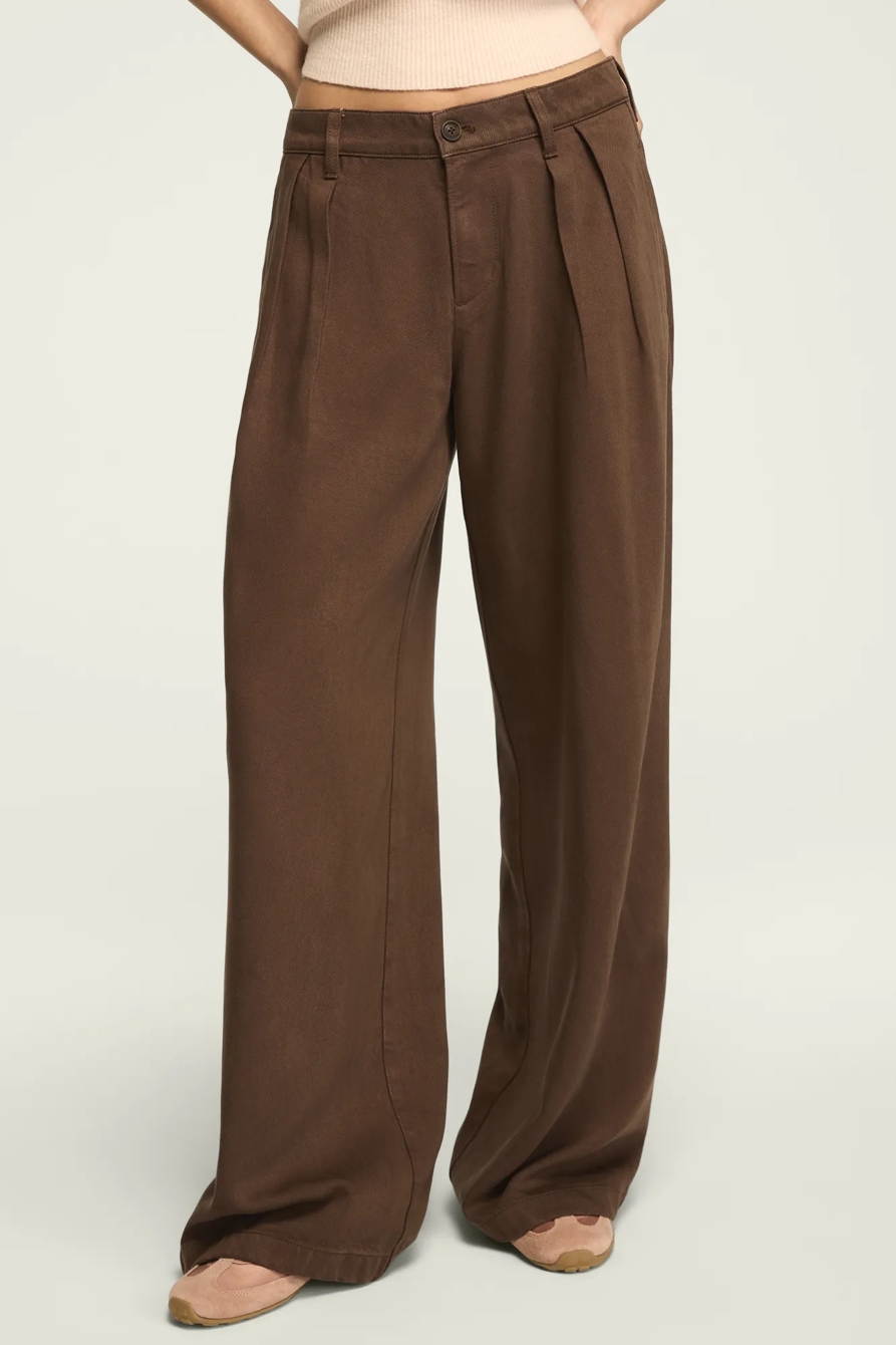 DOUBLE PLEATED TROUSER — CAFE WASH — image 5
