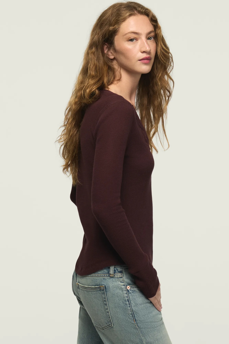 LACE TRIM MIX HENLEY — FUDGE — image 4
