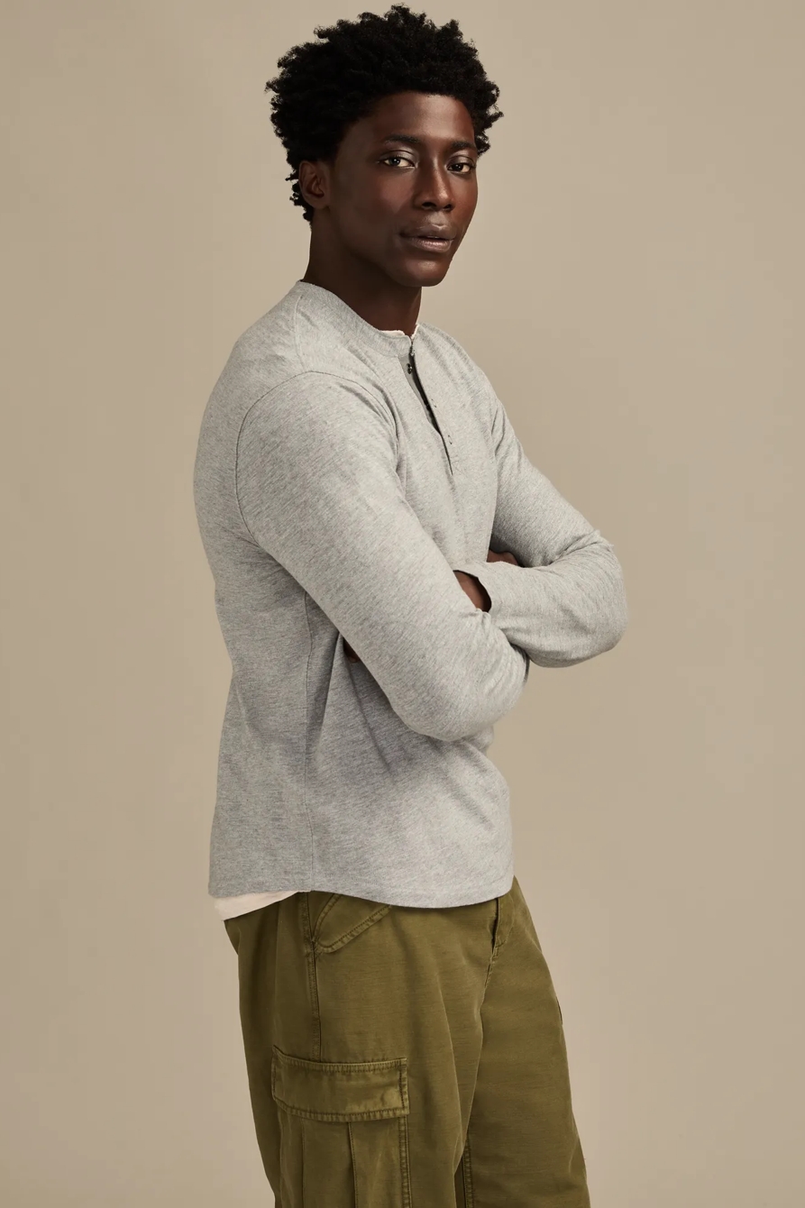 SLUB HEATHER HENLEY — HEATHER GREY — image 4
