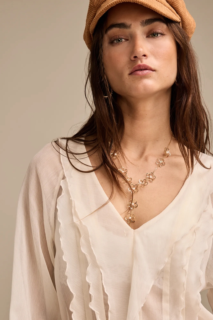 FEMME RUFFLE TOP — CREAM — image 5
